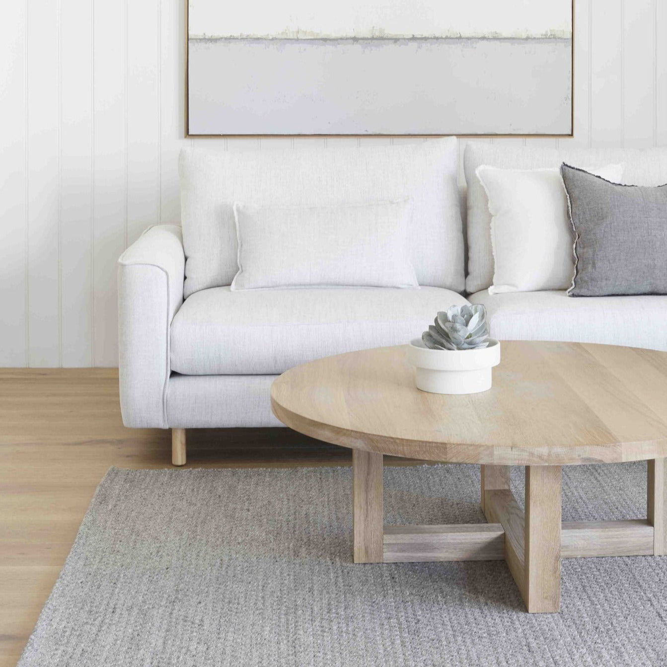 Round Solid Oak Coffee Table