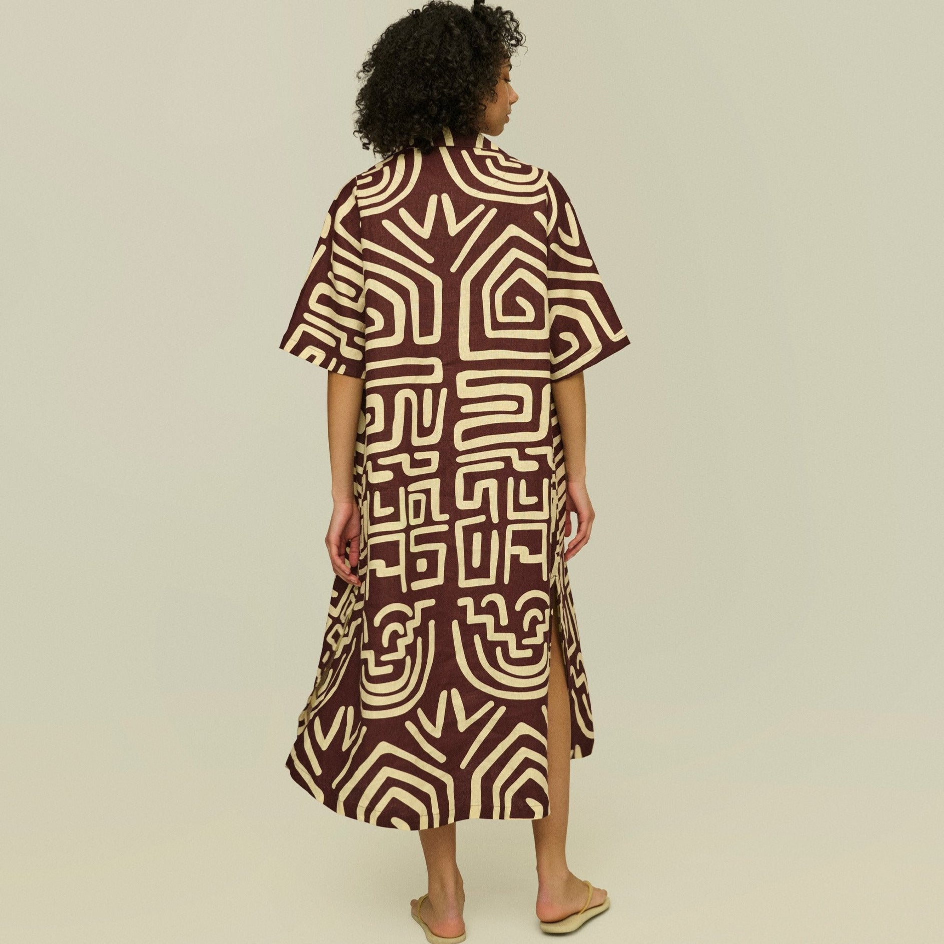 Kalahra Papaya Linen Dress - Coastal Living