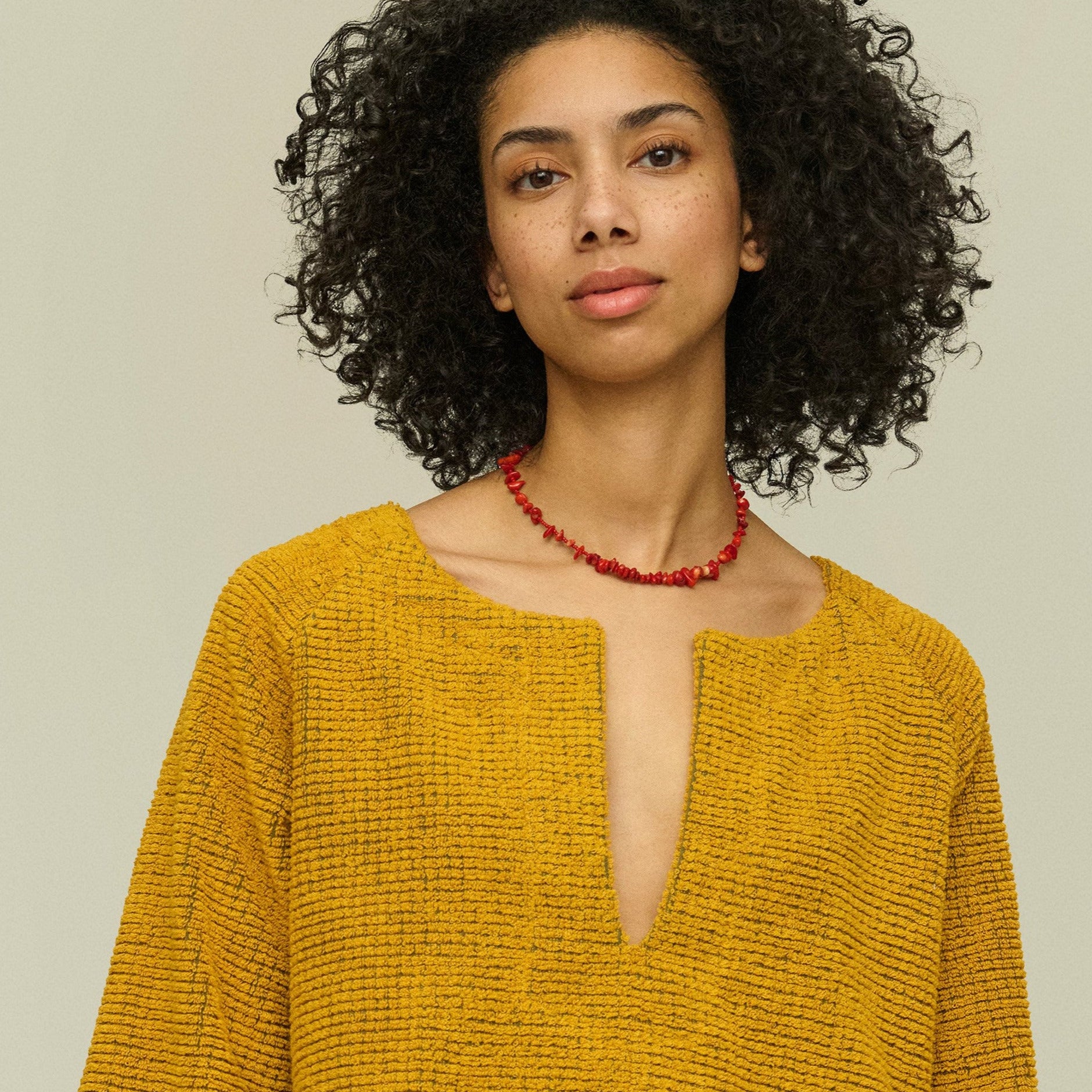 Odilia Mustard Terry Dress