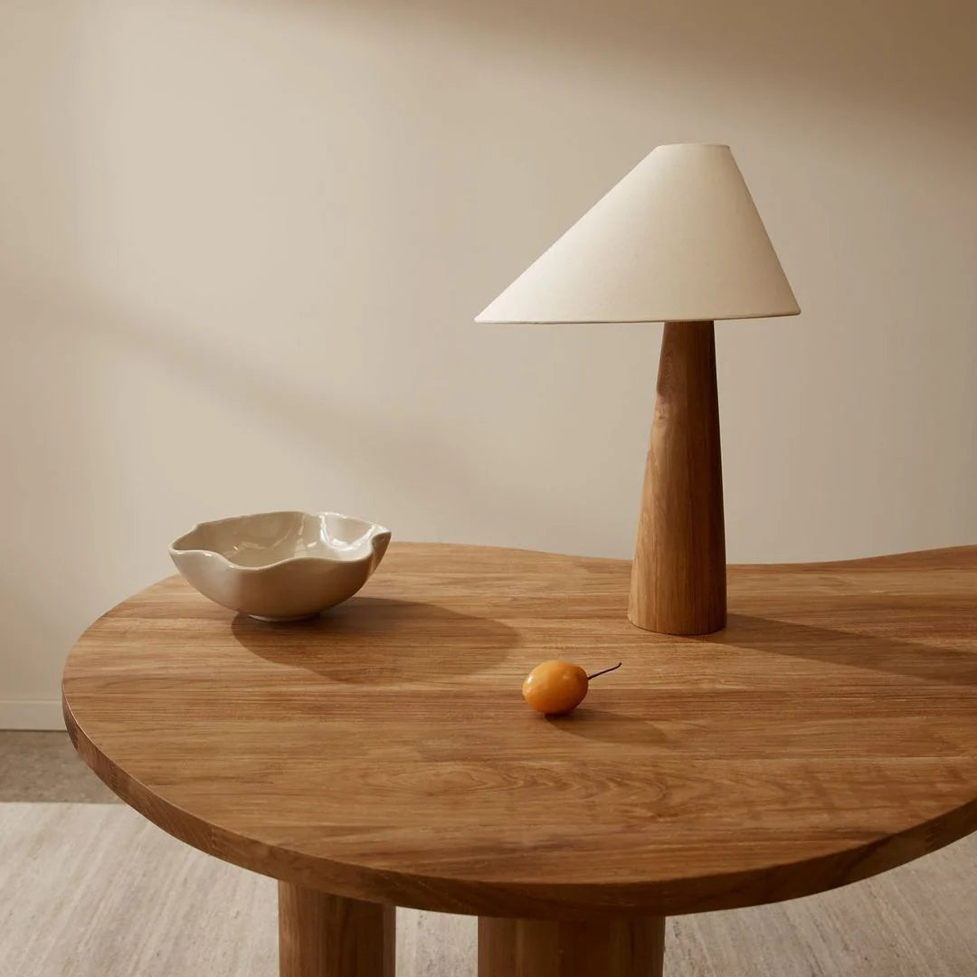 Asymmetrical Linen Table Lamp