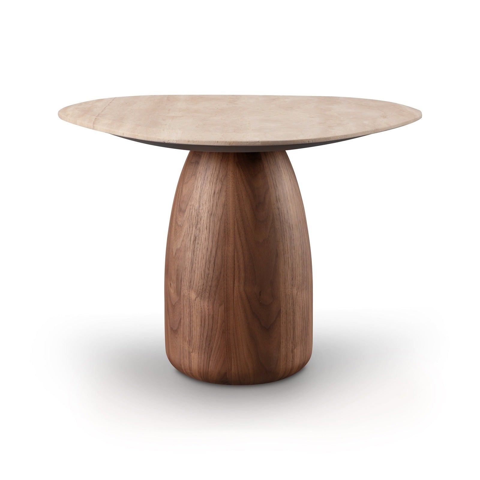 Tide Side Table Walnut/Travertine