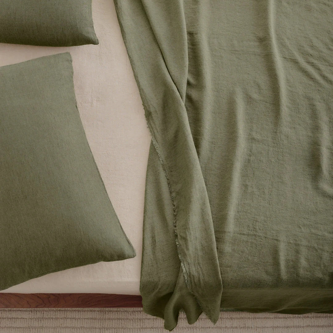 Basix Linen Pillowcase - Armee