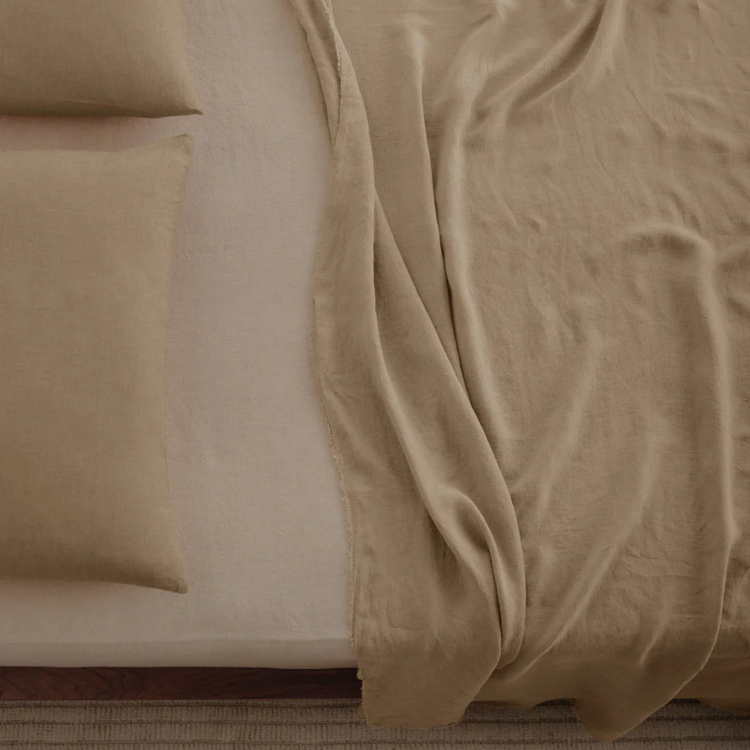 Basix Linen Pillowcase - Carmel