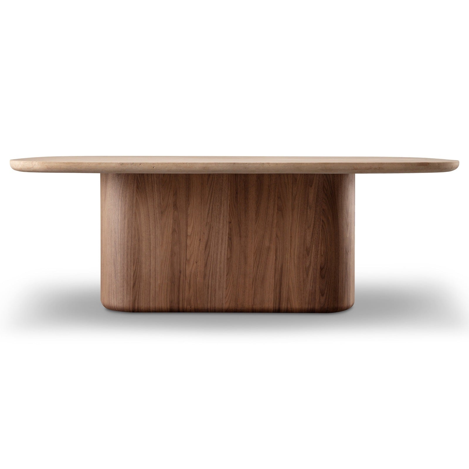 Ocean Dining Table Walnut/Travertine