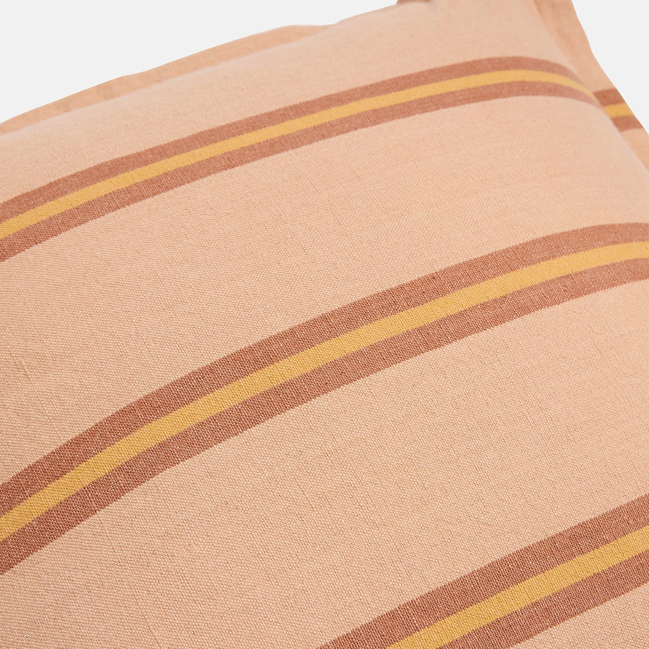 Safari Linen Cushion | Striped Donkey Pink / Caramel