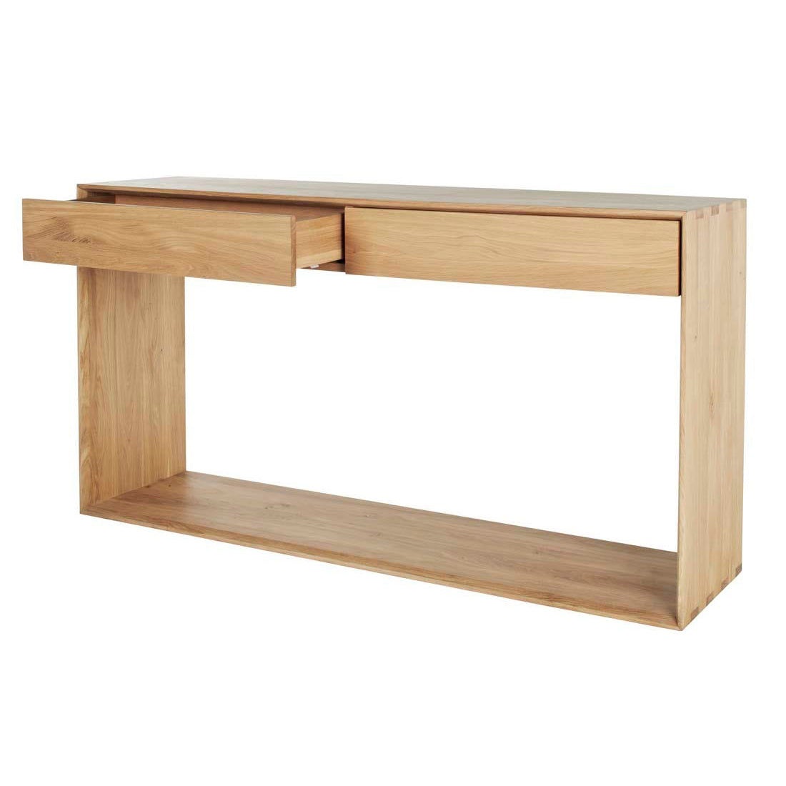 2 Drawer Oak Console