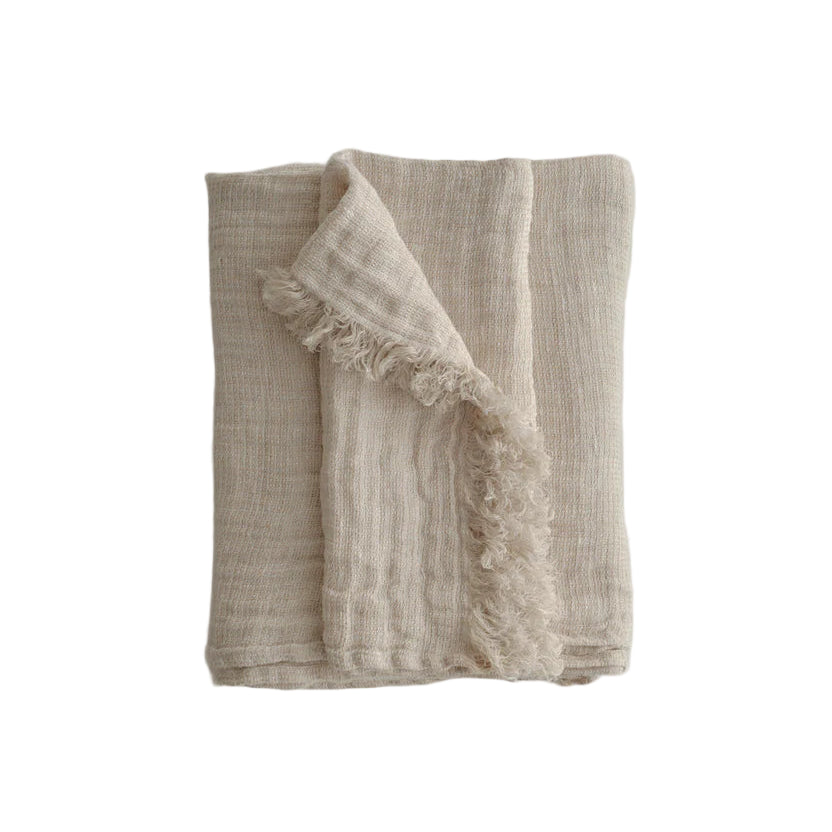 Crush Linen Throw Blanket - Ayrton Melange