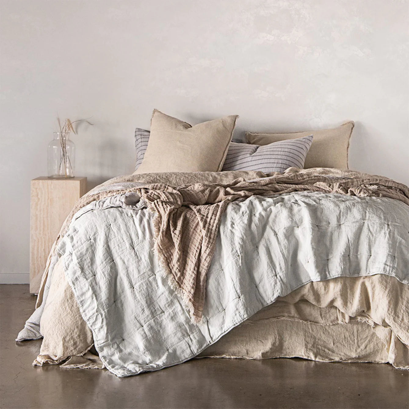 Crush Linen Throw Blanket - Fysk Melange