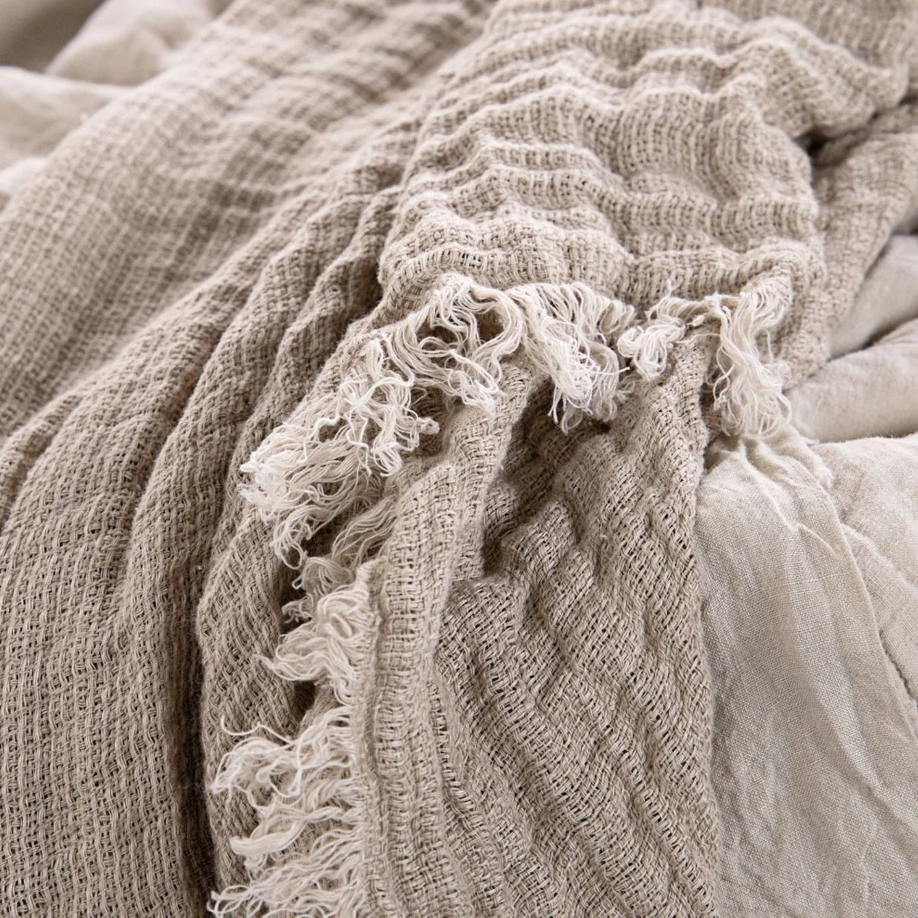 Crush Linen Throw Blanket - Fysk Melange