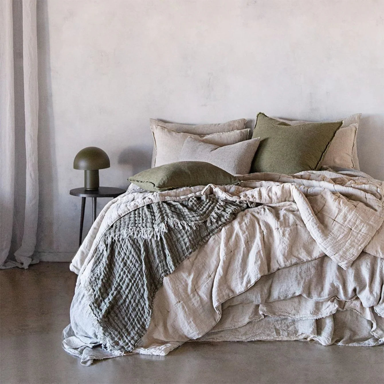Crush Linen Throw Blanket - Armee Melange