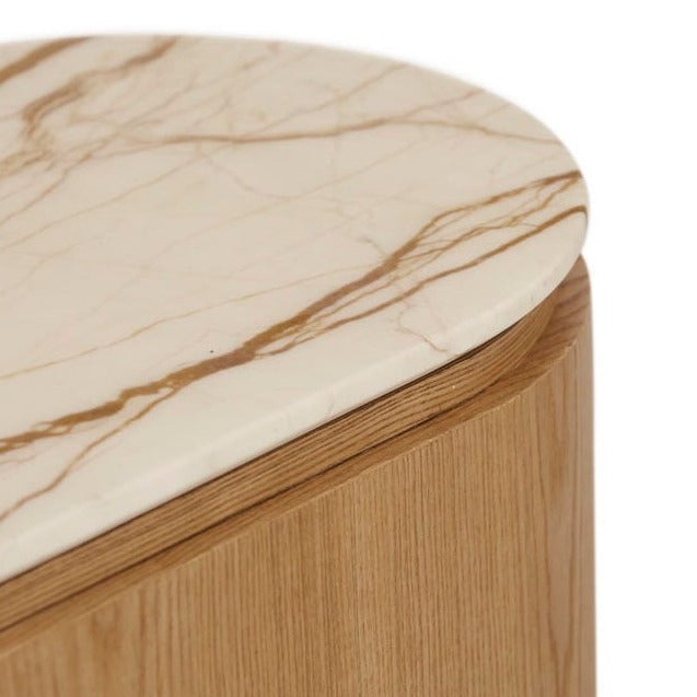 Pluto Oval Marble Side Table