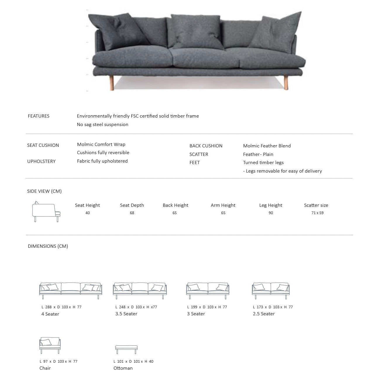 Cayden 4 Seater Sofa
