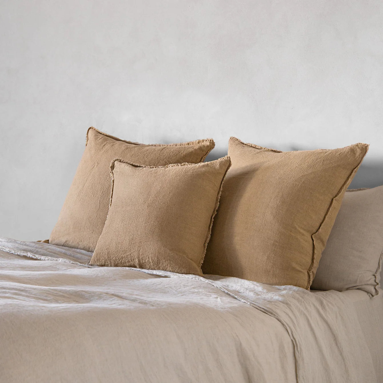 Flocca Linen Cushion - Carmel