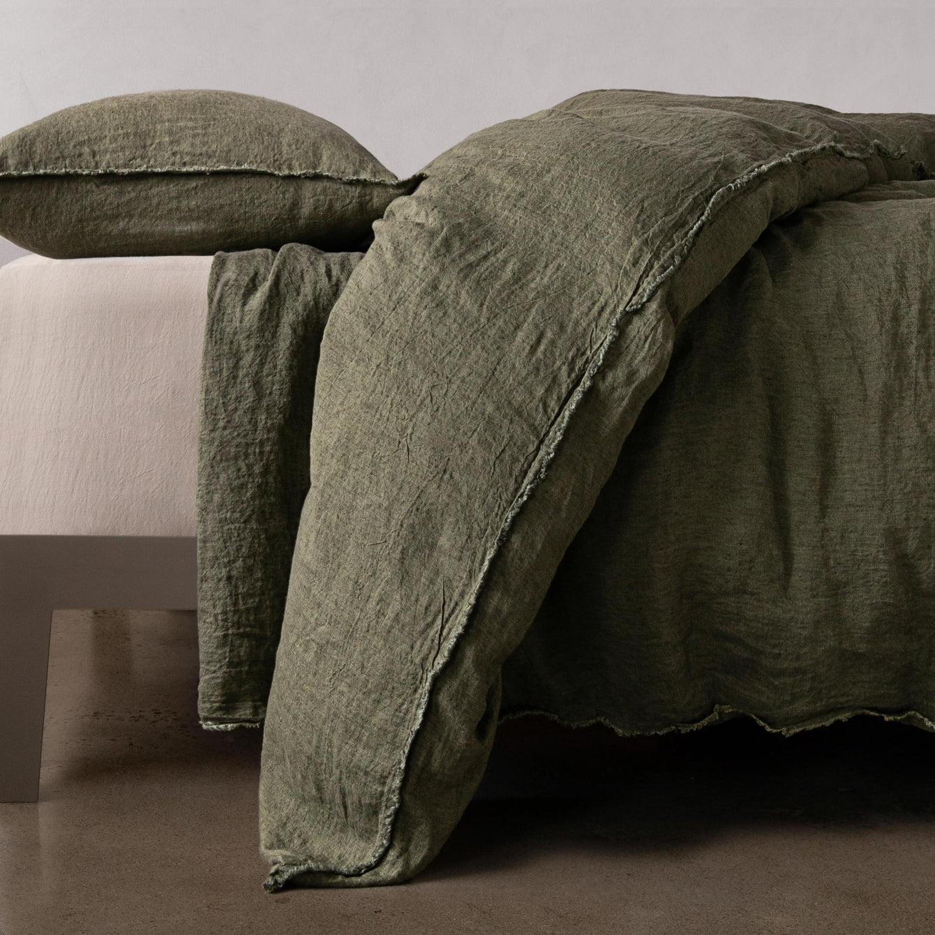 Flocca Linen Duvet Cover - Armee