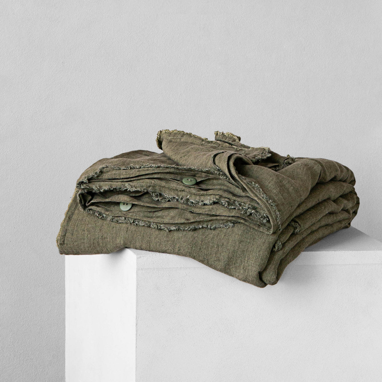 Flocca Linen Duvet Cover - Armee