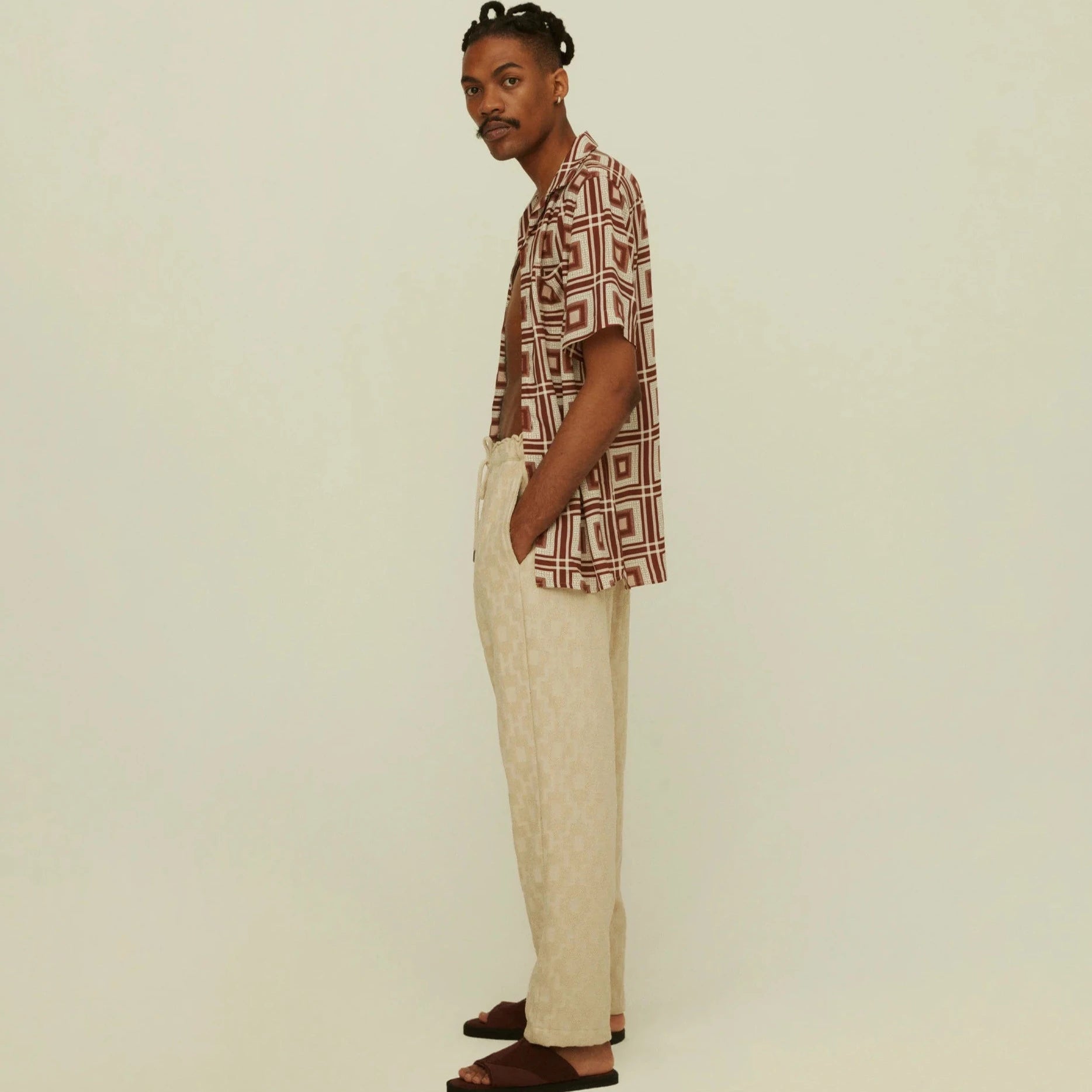 Beige Machu Terry Long Pant