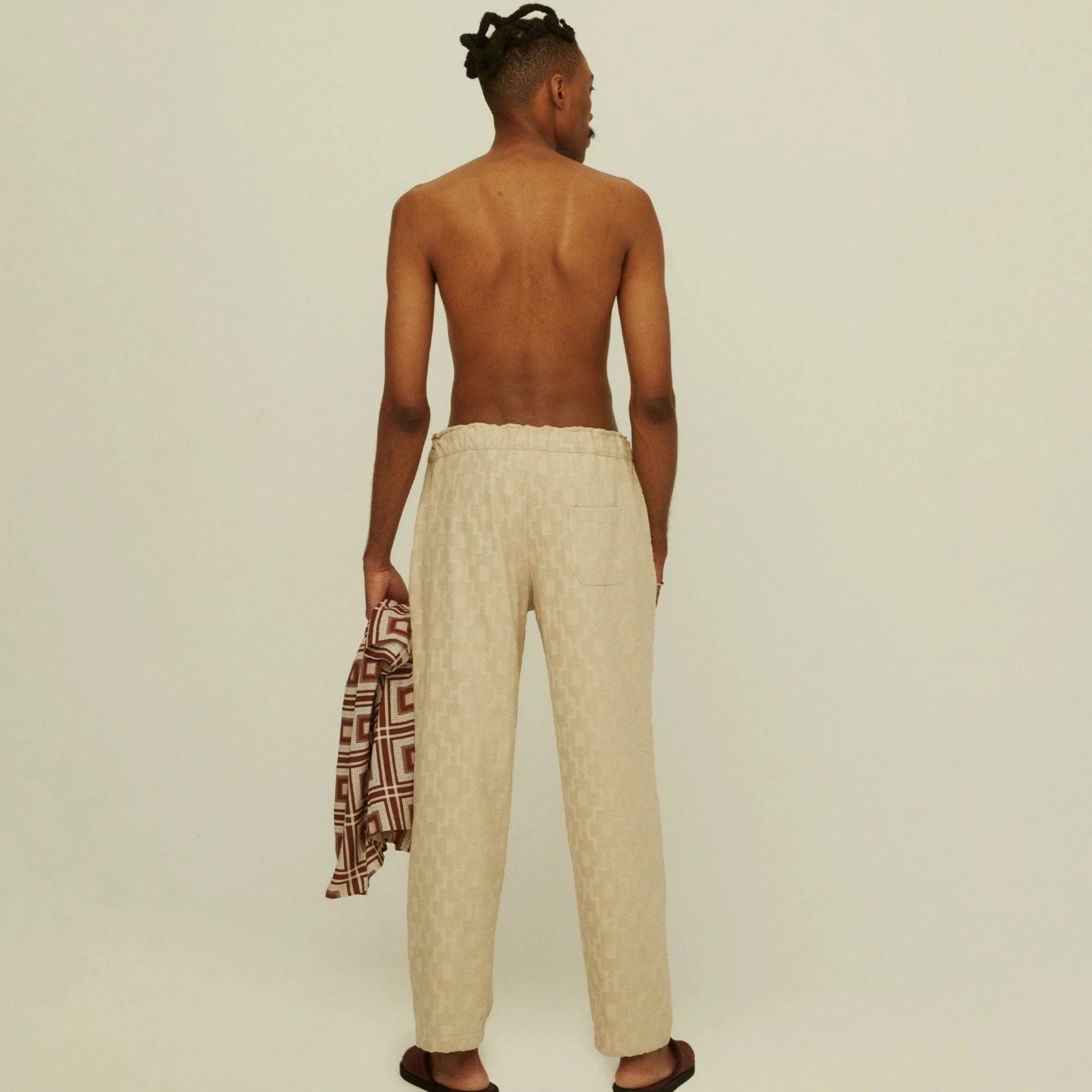 Beige Machu Terry Long Pant