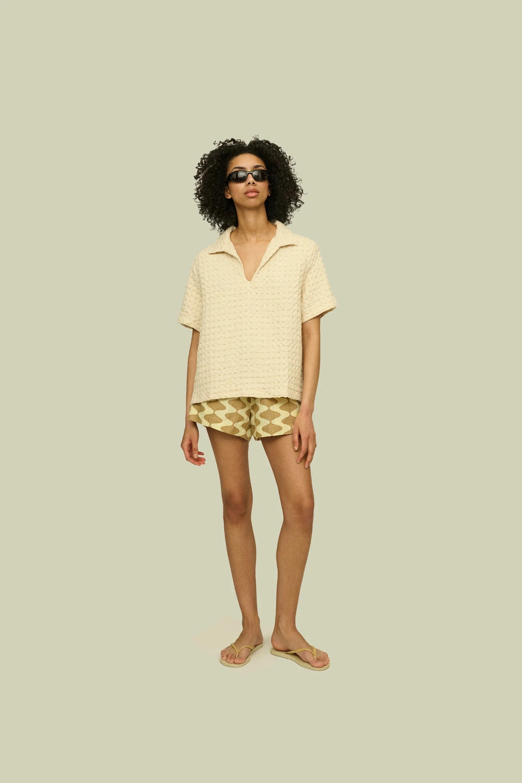 Ecru Jaffa Waffle Shirt - Coastal Living