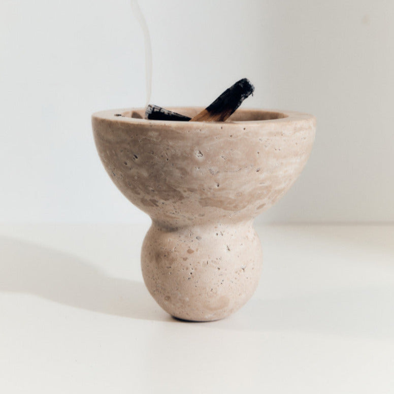 Neue Void Incense Burner Travertine | Addition Studios | Coastal Living  Sorrento & Rosebud