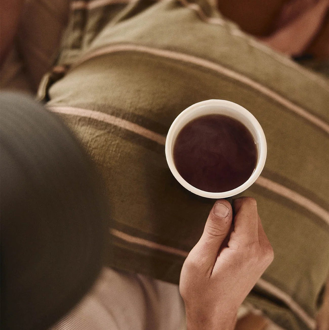 Safari Linen Cushion | Striped Olive / Donkey Pink