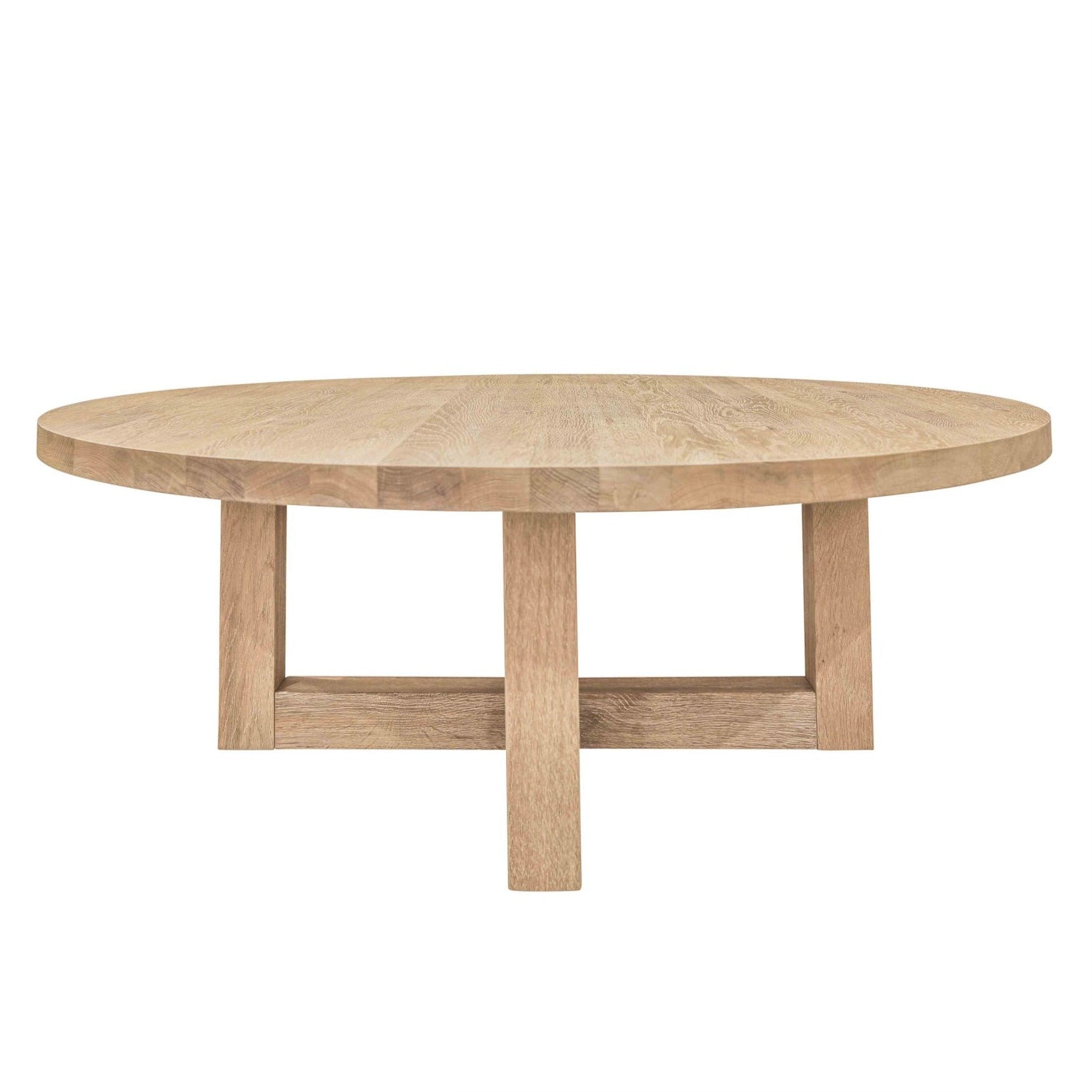 Round Solid Oak Coffee Table