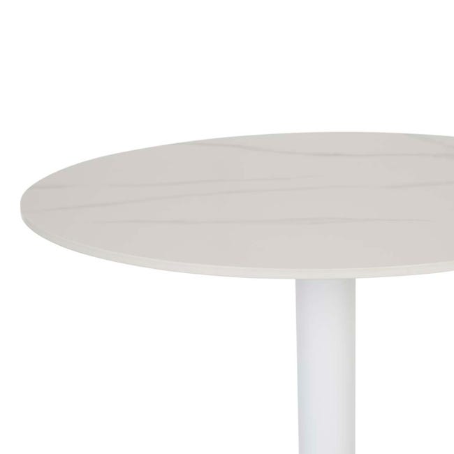 Portsea Cruise Round Bar Table - White Stone