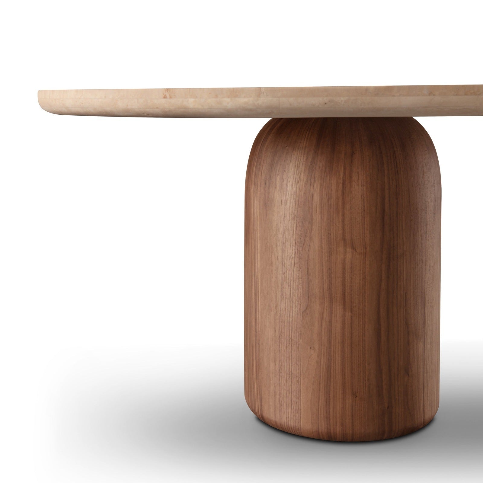 Tide Twin Pedestal Dining Table Walnut/Travertine