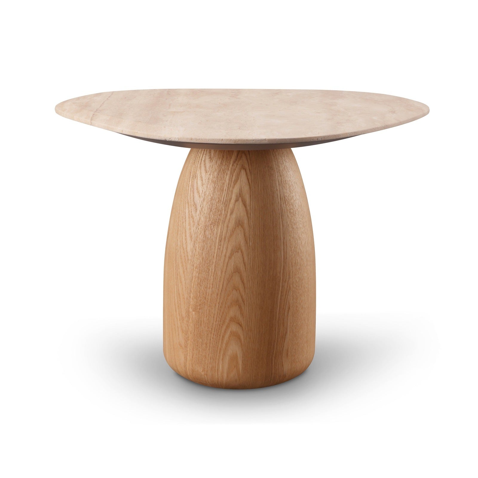 Tide Side Table Oak/Travertine