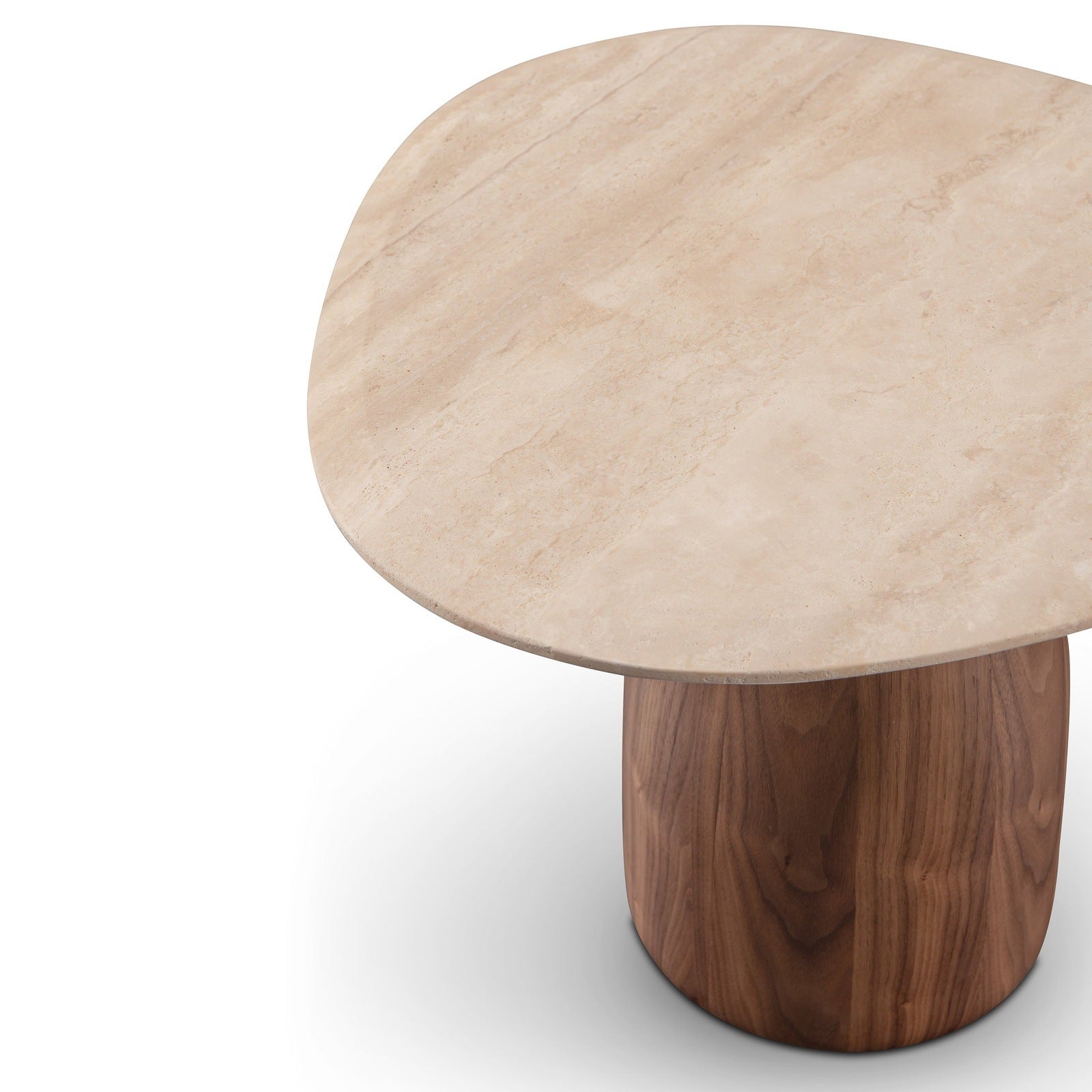 Tide Side Table Walnut/Travertine