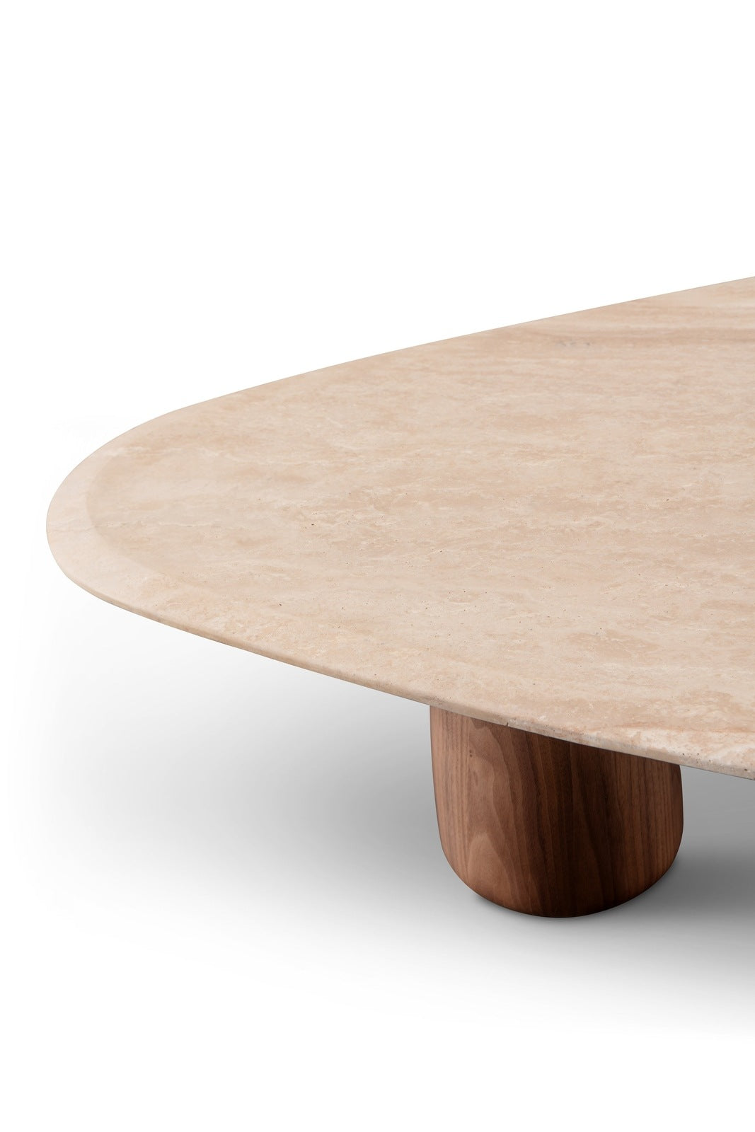 Tide Irregular Coffee Table Walnut/Travertine