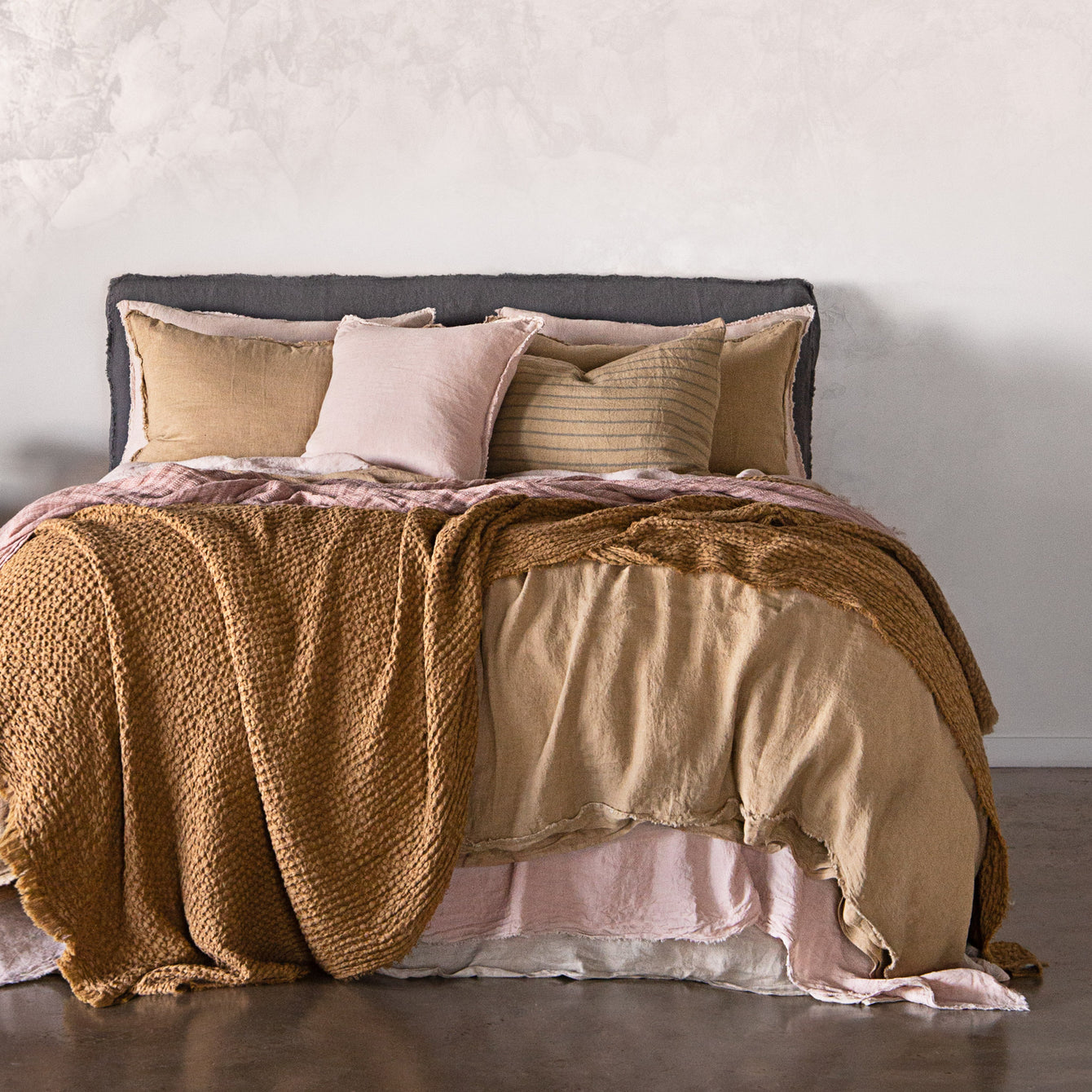 Flocca Linen Duvet Cover - Carmel