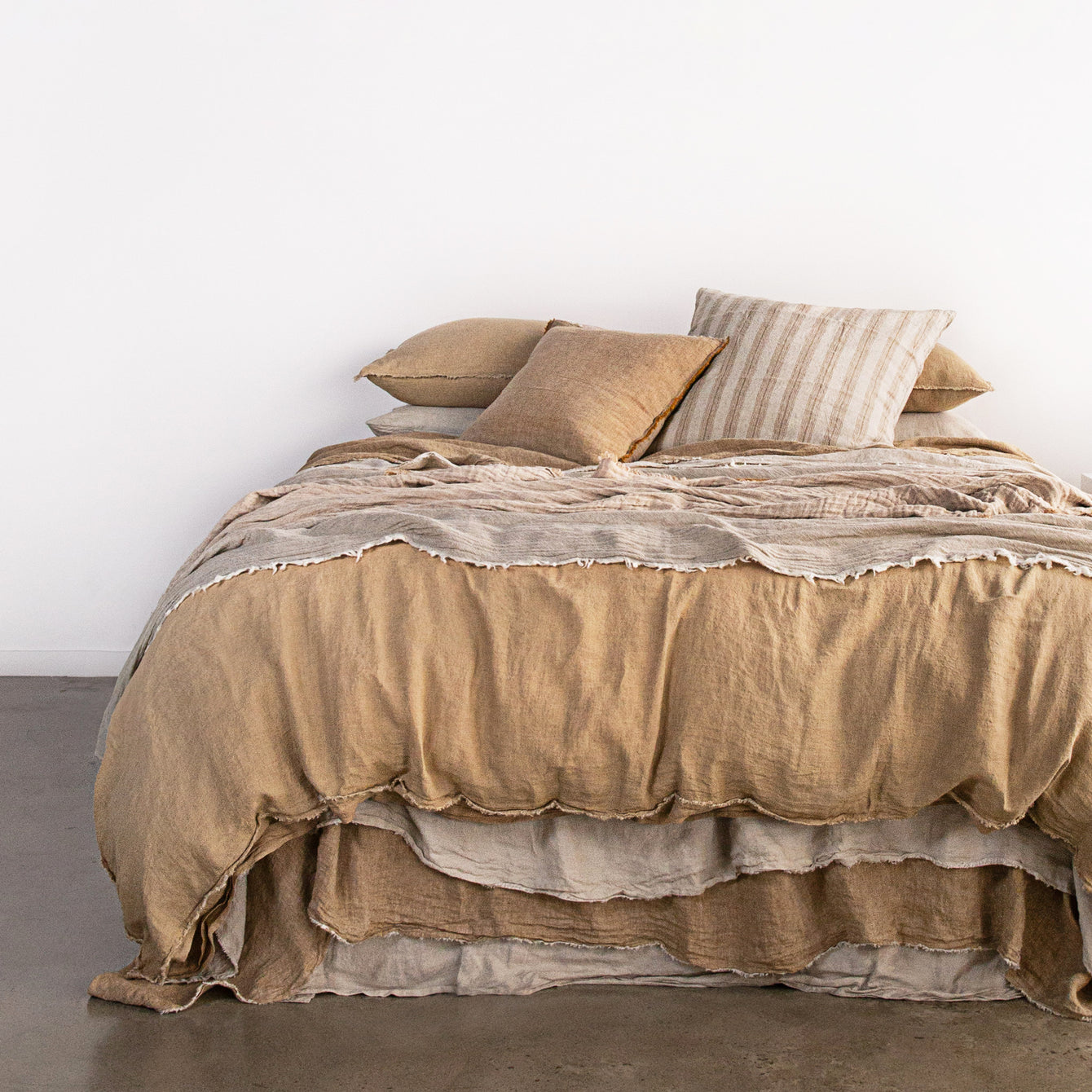 Flocca Linen Duvet Cover - Carmel