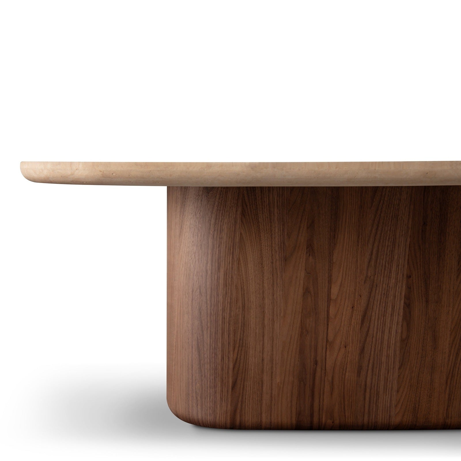 Ocean Dining Table Walnut/Travertine