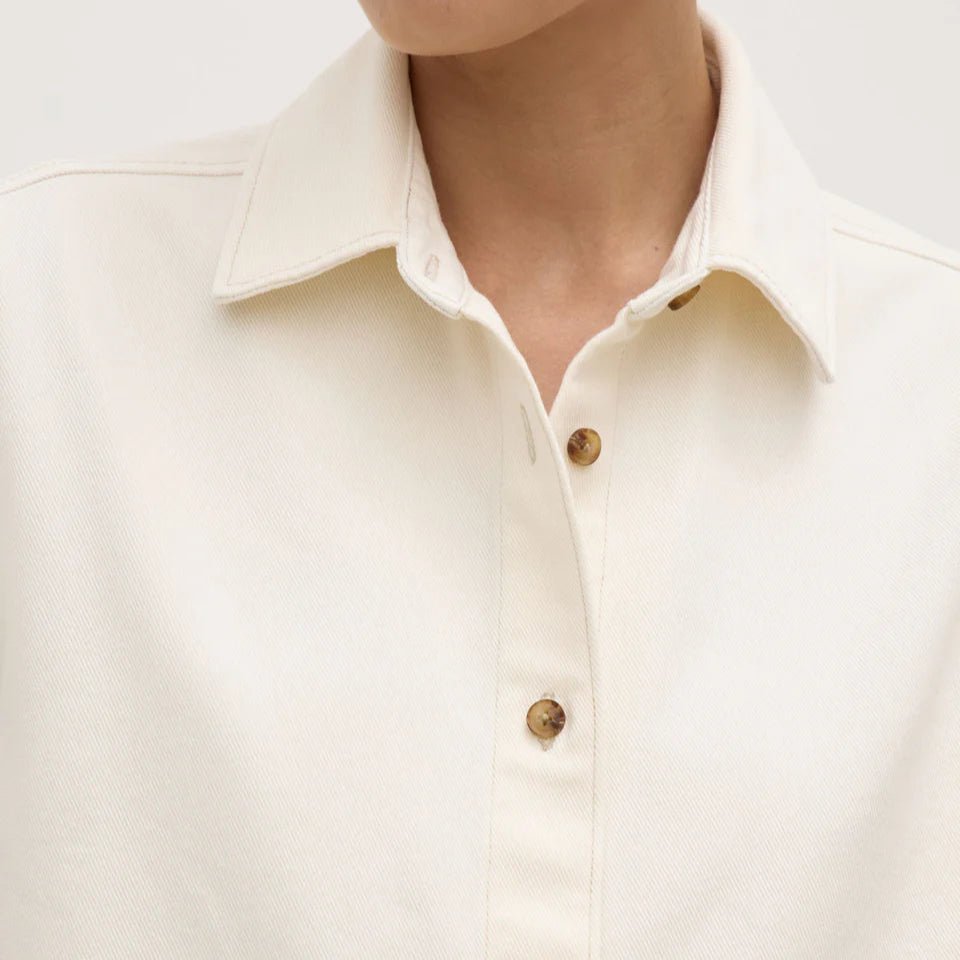 Boxy Denim Short Sleeve Shirt