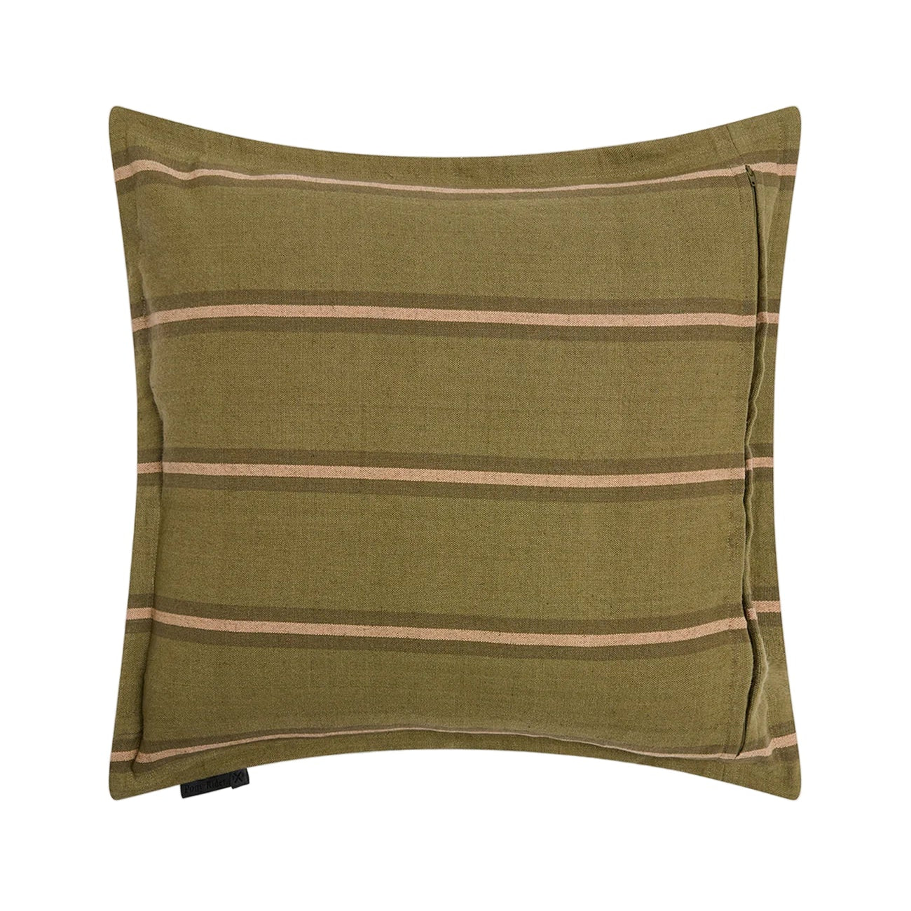 Safari Linen Cushion | Striped Olive / Donkey Pink