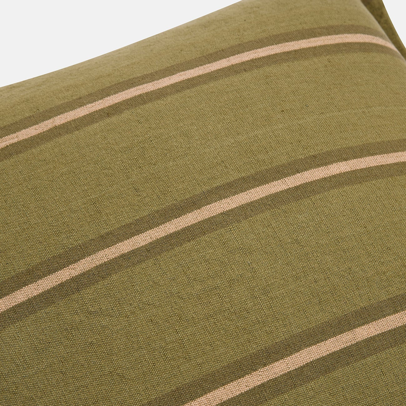 Safari Linen Cushion | Striped Olive / Donkey Pink