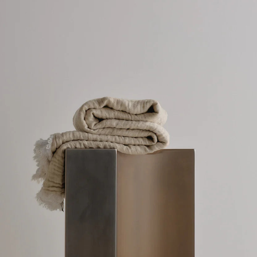Crush Double Linen Throw Blanket - Ayrton/Sable
