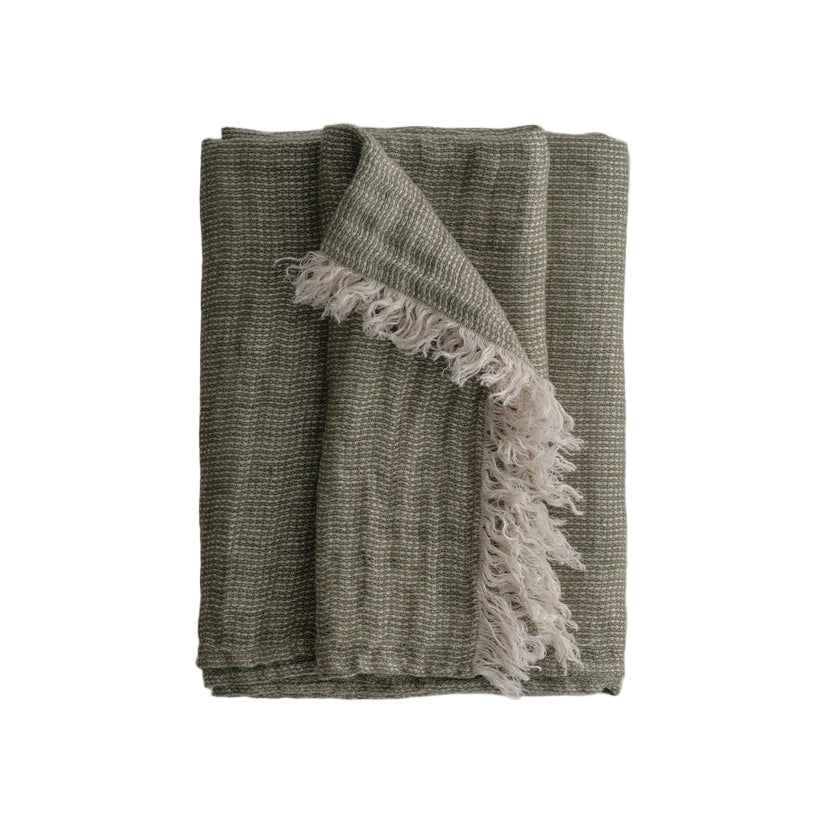 Crush Linen Throw Blanket - Armee Melange