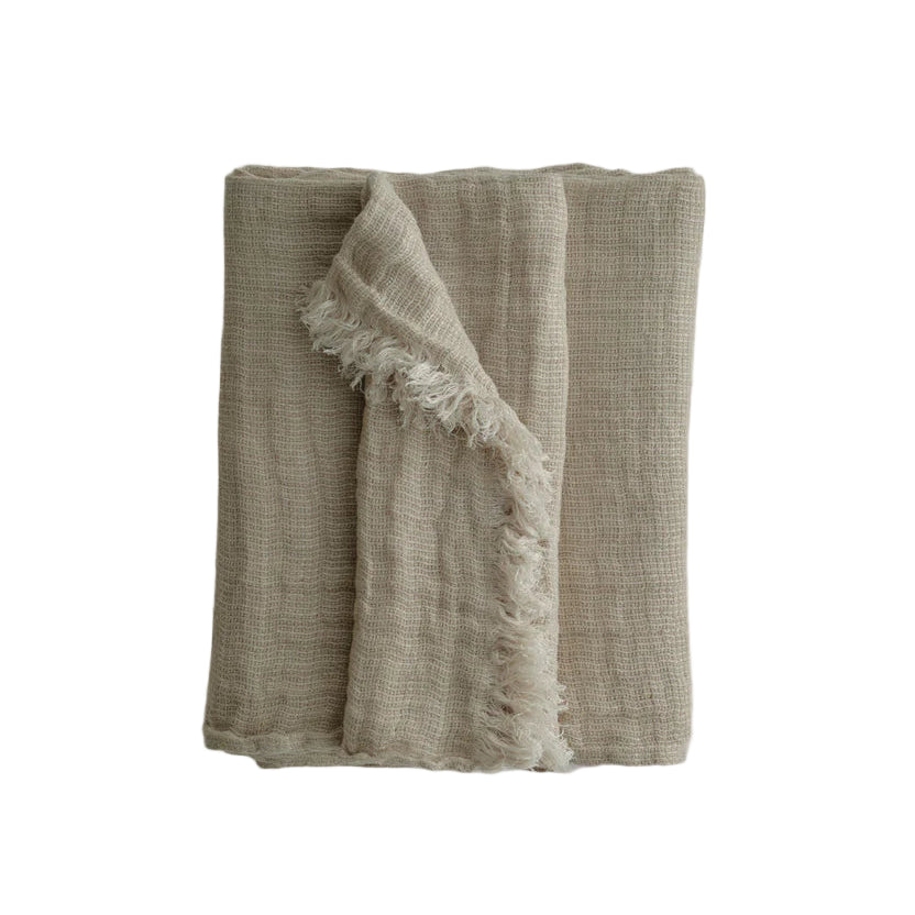 Crush Linen Throw Blanket - Fysk Melange