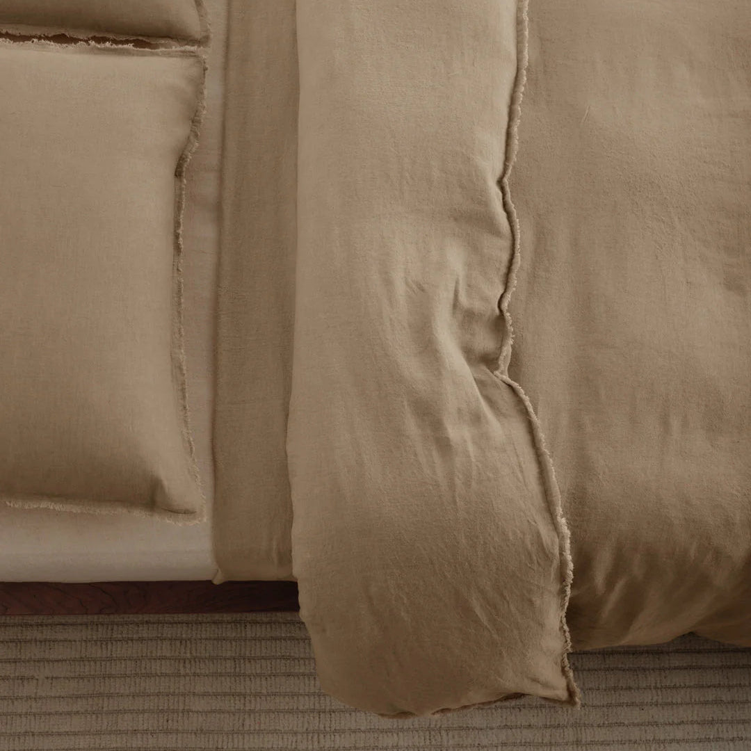 Flocca Linen Pillowcase - Carmel