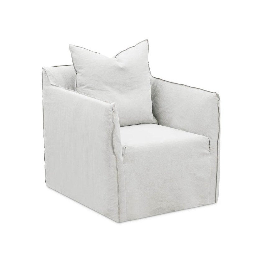 White best sale linen armchair