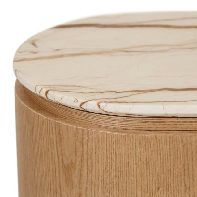 Pluto Oval Marble Side Table