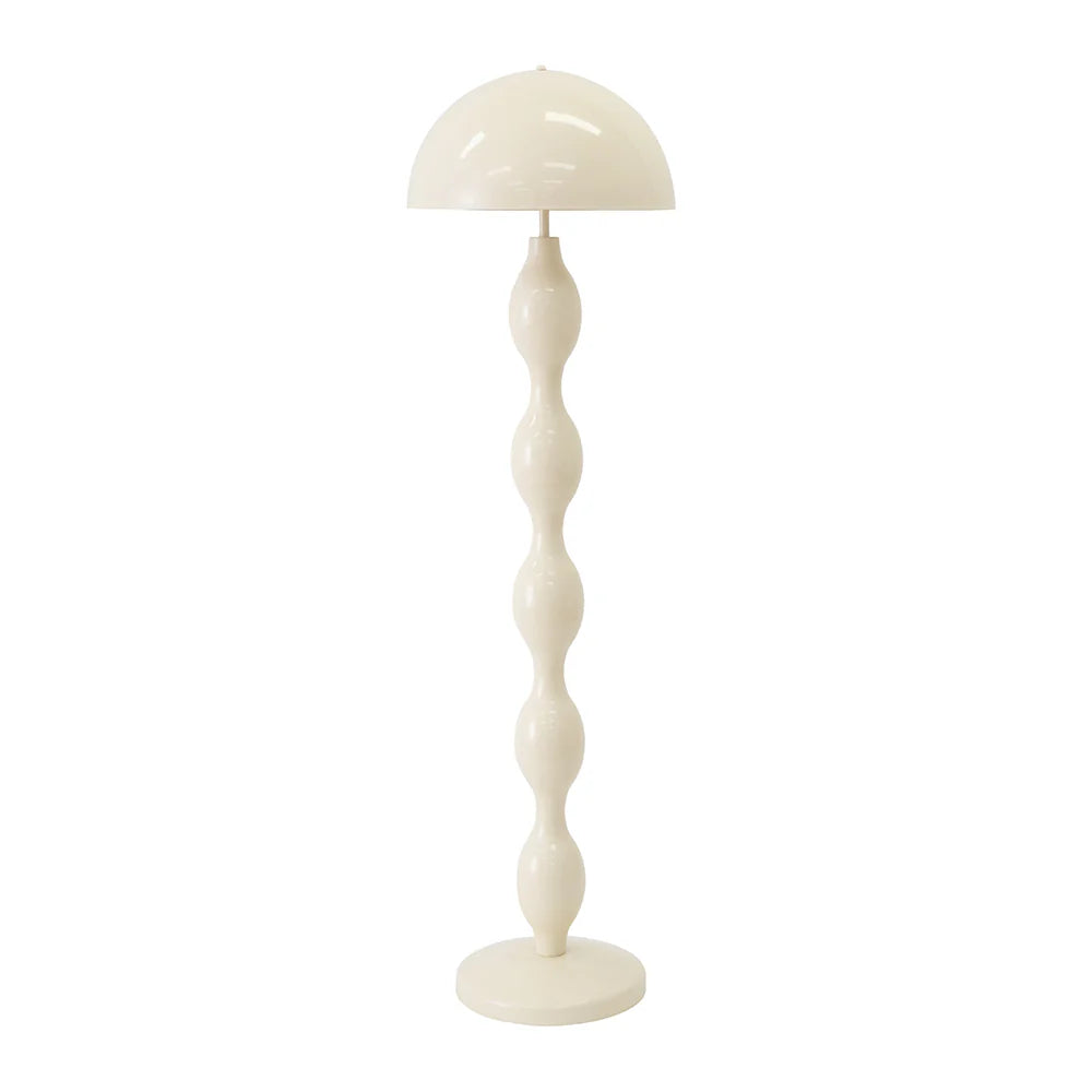 Curved Metal Floor Lamp - Ivory