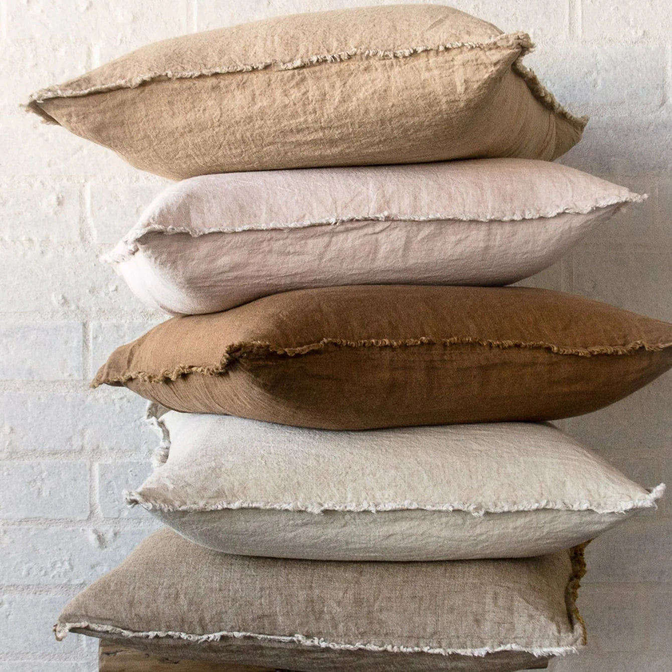 Flocca Linen Cushion - Carmel