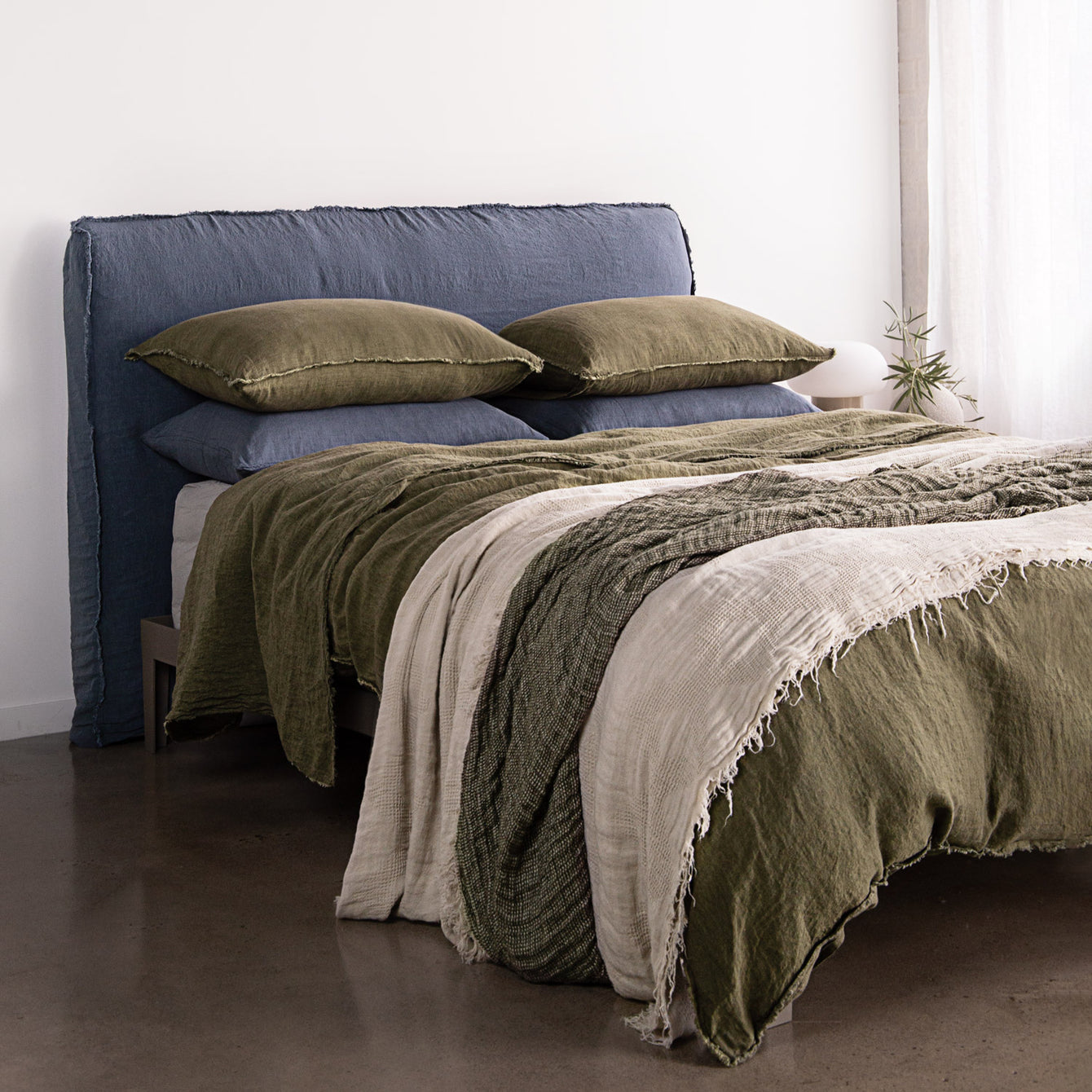 Flocca Linen Duvet Cover - Armee